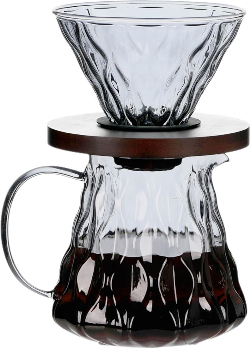 Unbreakable - Pour Over Coffee Maker 650ML/22OZ, Heat Resistant Borosilicate Glass Dripper with Filter Holder, BPA-Free Manual Coffee Brewer for Home and Office Use